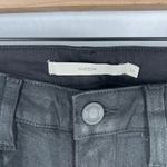 Hudson Jeans Hudson Nico Straight Jeans Women 27 Coated Black Denim Stretch Mid Rise Slit Hem Photo 2