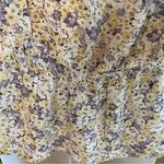 Flirty Wild Fable Yellow Lavender Floral Crop Top Women Medium Flutter Sleeves Photo 5