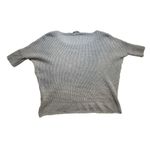 Athleta Gray Medium Waffle Knit Dolman Sleeve Cashmere Linen Blend Sweater Top Photo 1