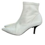CELINE  Paris Women's White Leather Ankle Heel Boots Size 5.5 (36) Pointed Toe Photo 2