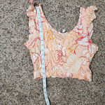 Patrons of Peace  Crop Tank Top Orange Floral Elastic Boho Size XS NWOT Photo 6