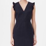 Rebecca Taylor Tailored  Navy Structured V-neck Suit Dress Size: 4 Photo 0