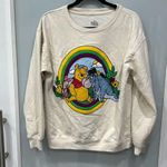 Disney  Women's Winnie the Pooh Bear Cream White Crew Neck Sweatshirt Sz Large Photo 2
