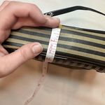 Designer Originals Vintage Fendi-Inspired Black/Tan Striped Neoprene Pequin Crossbody Purse Photo 10