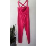 Black Halo Bene Crisscross Cropped Pink Jumpsuit Size 16 Photo 5