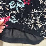 Emma James Petite Women's Black Floral V-neck 3/4 Sleeve Stretch Top Size XL Photo 3