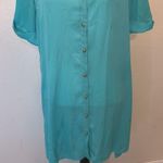 Tea N Rose blue lightweight button Down asymmetrical dress Photo 2