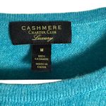 Charter Club Luxury 100% Cashmere Teal Blue Long Sleeve Crewneck Sweater Size M Photo 1