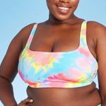 Xhilaration  TIE-DYE RIBBED SQUARE-NECK BIKINI TOP Photo 0