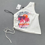 Forever 21 NWT  Tank Top M Womens White One Shoulder Summer Lovin Paradise 79 Photo 0