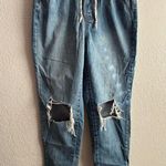 REWASH  Blue Boyfriend Drawstring Elastic Waist RippedJeans S Photo 1