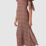 Charlie Holiday  Jaime Tie Sleeve Midi Dress Brown size US 2 Photo 0