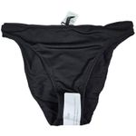 J.Crew  Ribbed high-rise cheeky bikini bottom Black XS‎ NWT Photo 2