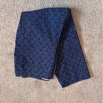 Talbots  Navy Blue White Geometric Floral Print Casual Dress Pants Photo 6