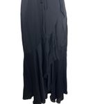 Shona joy  Black Luxe Bias Frill Wrap MIDI Dress sz 4 Photo 4