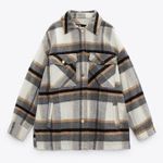 ZARA Plaid Brown Black Overshirt Woman’s Jacket Small NWOT Photo 0