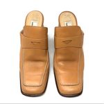Saks 5th Avenue SAKS FIFTH AVENUE tan leather loafer mules, made in Italy, size 8.5 Photo 2