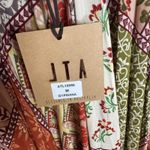 Anthropologie ATL The Label Dress Gypsiana ruffle ladies M Pink Boho Patchwork Maxi Rayon Photo 12