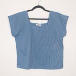 Madewell NWT  Blue Pinstripe Square-Neck Top Size Small Photo 2