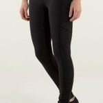 Lululemon Speed Tight Size 6 Brushed Interlock Black and Quilt Winter Photo 2