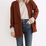 Madewell Diamond Jacquard Shaw Blazer Size XS Stained Mahogany Unstructured Photo 0