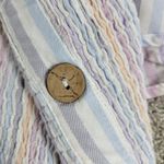 Vintage Havana Crop Top Womens Large Multicolor Stripe Smocked V Neck Button NWT Photo 5