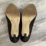 BCBGeneration Brown Gold Red Black Snakeskin Leather 5” Heels Size 10M/40 Photo 5