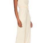 Free People  Avery One Shoulder Jumpsuit Wide Leg Pockets Cream Ivory US 4 NWT Photo 3