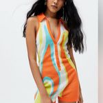 Jaded London  Intarsia Knit Romper Size 2 Groovy 70s Festival Coachella Summer Photo 0