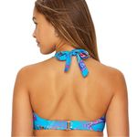 Sunsets California Muse Halter Bikini Top In Caribbean Breeze Blue Size L Photo 1