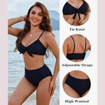 Blooming Jelly NWT Black High Waisted Tie Knot Bikini Set - M Photo 2