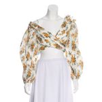 Zimmermann NWT.  Floral Print One-Shoulder Top ZIM 0/ US 4 white yellow Photo 6