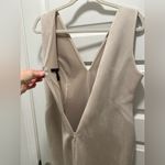 BCBGMAXAZRIA New  Suede Cream Tan Nude Dress Midi Large Photo 2