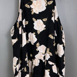 Torrid Georgette Drop Waist Halter Top Blouse Size 1 Black Sleeveless Floral Photo 0