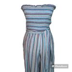 Altar'd State Altar’d State Bauer Jumpsuit Pastel Stripes Belted Wide Leg Bandeau Top Size S Photo 1