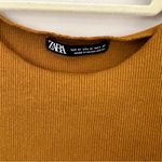 ZARA  Brown / Mustard Colored Sleeveless Crop Top | M Photo 3