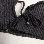 ANDIE NWT  Waikiki Top Black Ribbed Tie-Front Detail Bralette Bikini Top Size XS Photo 2