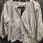 Levi's Blue Nights Stripe Long Sleeves V-Neck Button-Up Blouse Size Petite S b55 Photo 5