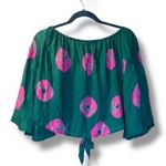 Elan  Green and Pink Boho Blouse Photo 1