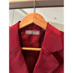 Kate Hill Jacquard Silk Blazer Burgundy Medium Photo 3