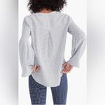 Madewell  Bell Sleeve Button Front Windowpane Plaid Long Sleeve Shirt Size XS Photo 2