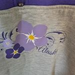 ACE USA Lavender and Gray 1/4 Zip Flower Collared‎ Sweatshirt Size Medium Photo 1