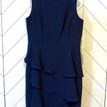 Eliza J  Women’s 12 Blue Sleeveless Midi Dress Ruffle Cocktail Party Wedding New Photo 1