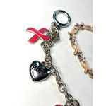 Breast Cancer Awareness Pink Ribbon Jewelry Set W/ Bracelet & Pin Silver & Pink Photo 7