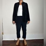 GRANA Black 100% Silk Ankle Cropped Trousers Size Medium Photo 2