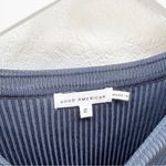 Good American  Plaited Ribbed Mini Dress Navy Size 2 Medium NWT Photo 4