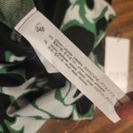 ZARA Jacquard Assymetrical One shoulder Sleeve retro Green black top nwt medium Photo 8