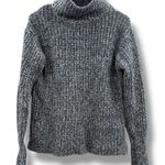 J.Crew Point Sur Turtleneck Sweater Women’s Size Small Blue White Marled Chunky Photo 0