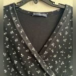 Brandy Melville Floral Amara V-Neck Crop Top - Black OS Photo 9