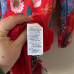 J.Crew Bright Red Floral Print Dress V Neck Bold Bright Colorful 8 Medium Photo 7